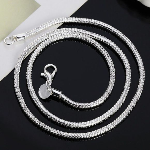 Men's 925 Sterling Silver 3MM Snake Chain Lobster Clasp Necklace 16 18 20 22 24" - Picture 12 of 14